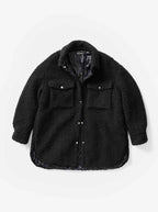 Padded Wool Sherpa Jacket - Black
