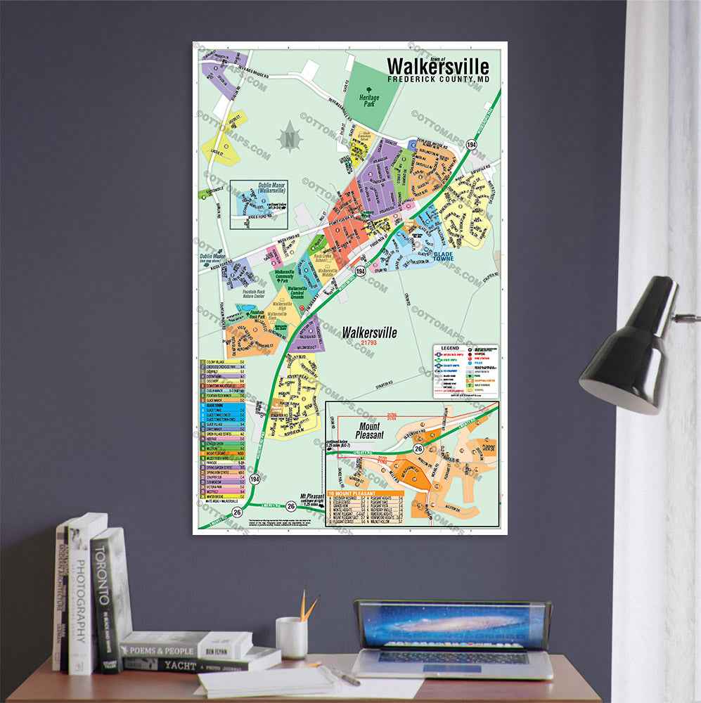 Walkersville Map, Frederick County, MD - POSTER PRINTS - Lolomo!