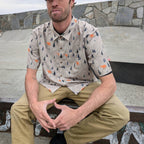 Langley Performance Button Up Shirt - Khaki/Bear - Lolomo!