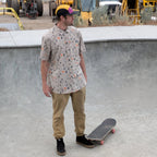 Langley Performance Button Up Shirt - Khaki/Bear - Lolomo!