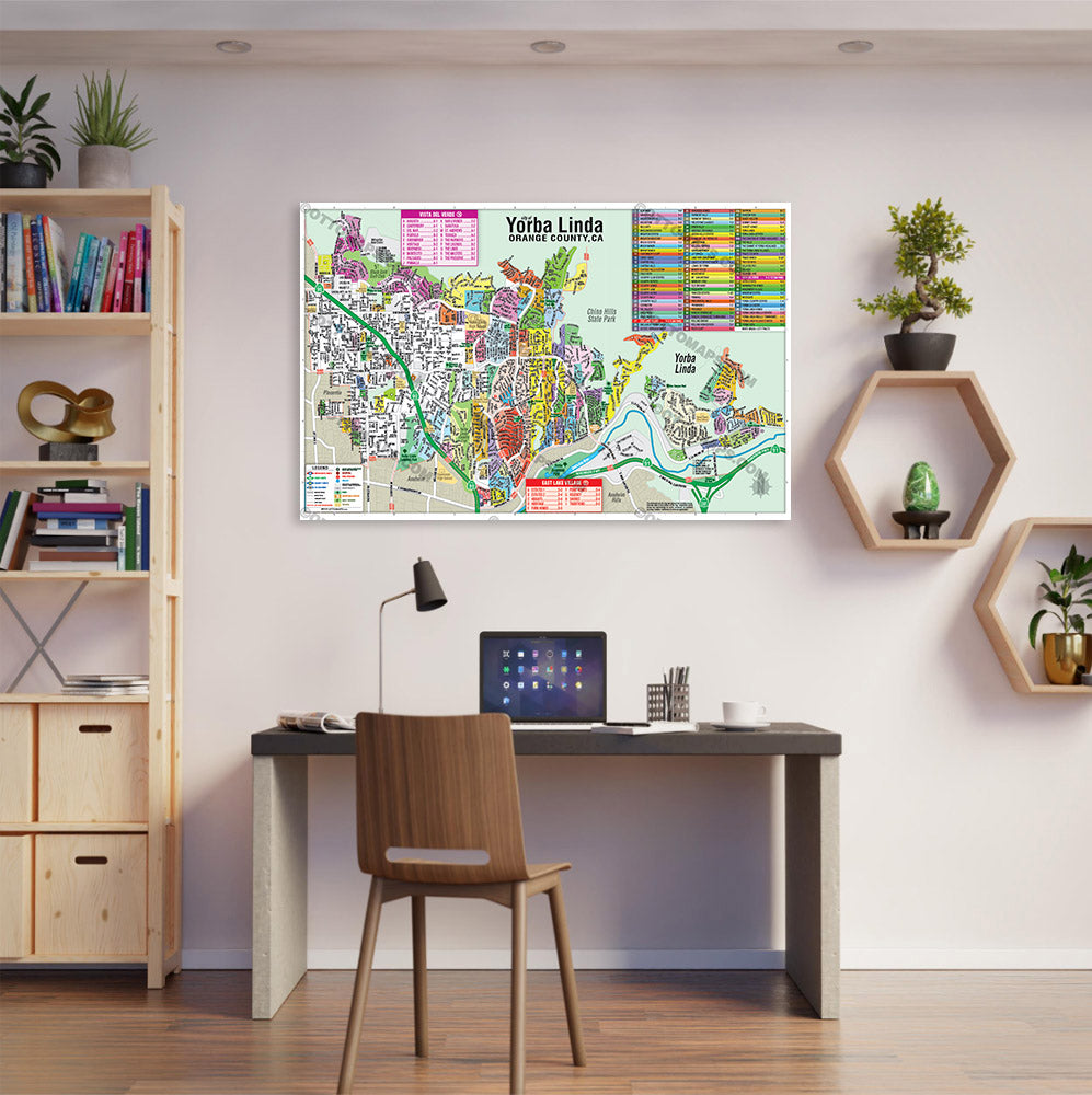 Yorba Linda Map, Orange County, CA - POSTER PRINTS