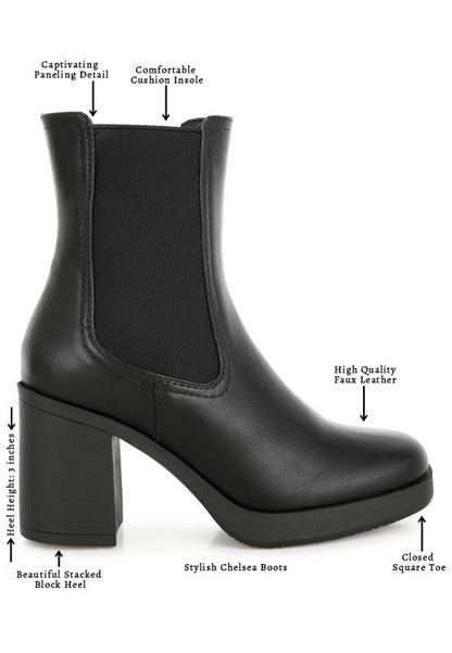 Scuala Faux Leather Chelsea Boots