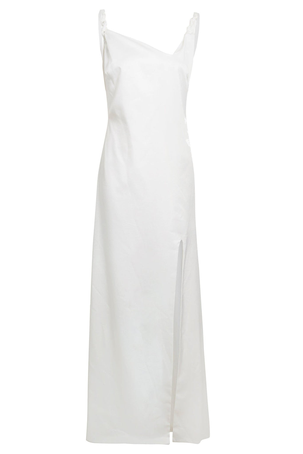 Asymmetric White Maxi Dress - Lolomo!