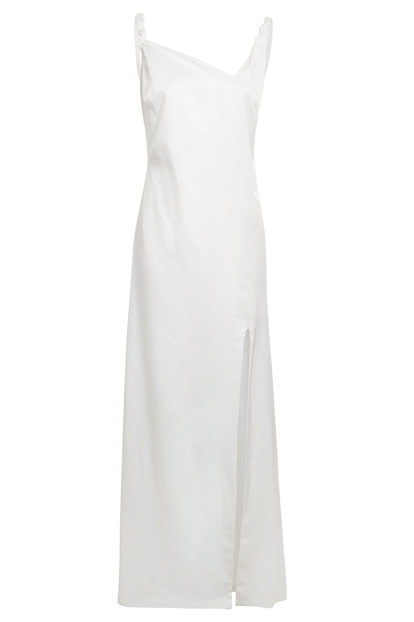 Asymmetric White Maxi Dress - Lolomo!