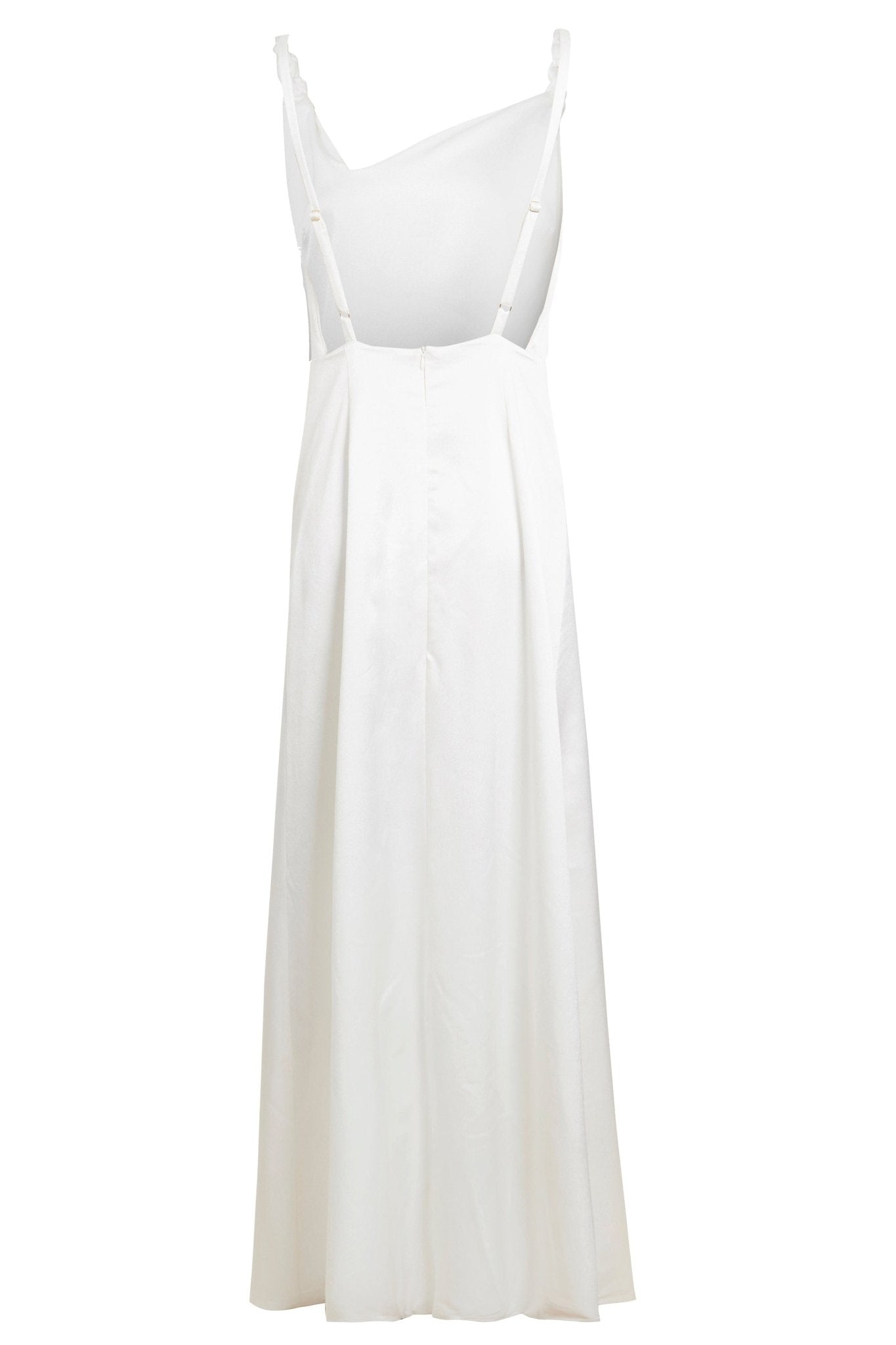 Asymmetric White Maxi Dress - Lolomo!