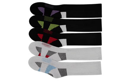 Athletic Long Socks 6 Pair Sizes 9-11 Gel Cushion, Compression 5-10 Women's