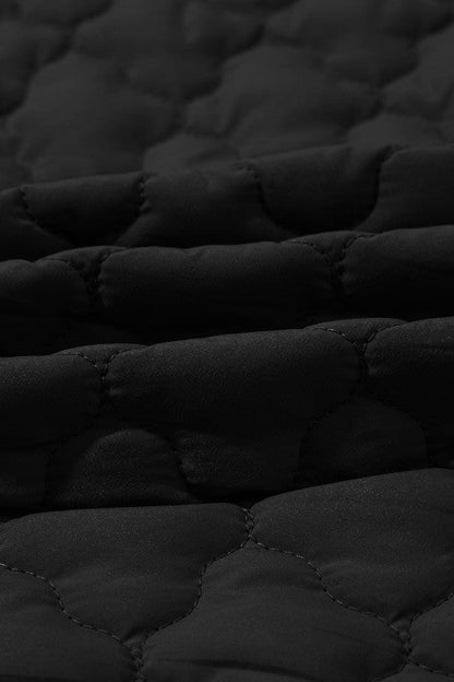 Floral Quilted Zip-Up Snap Button Vest