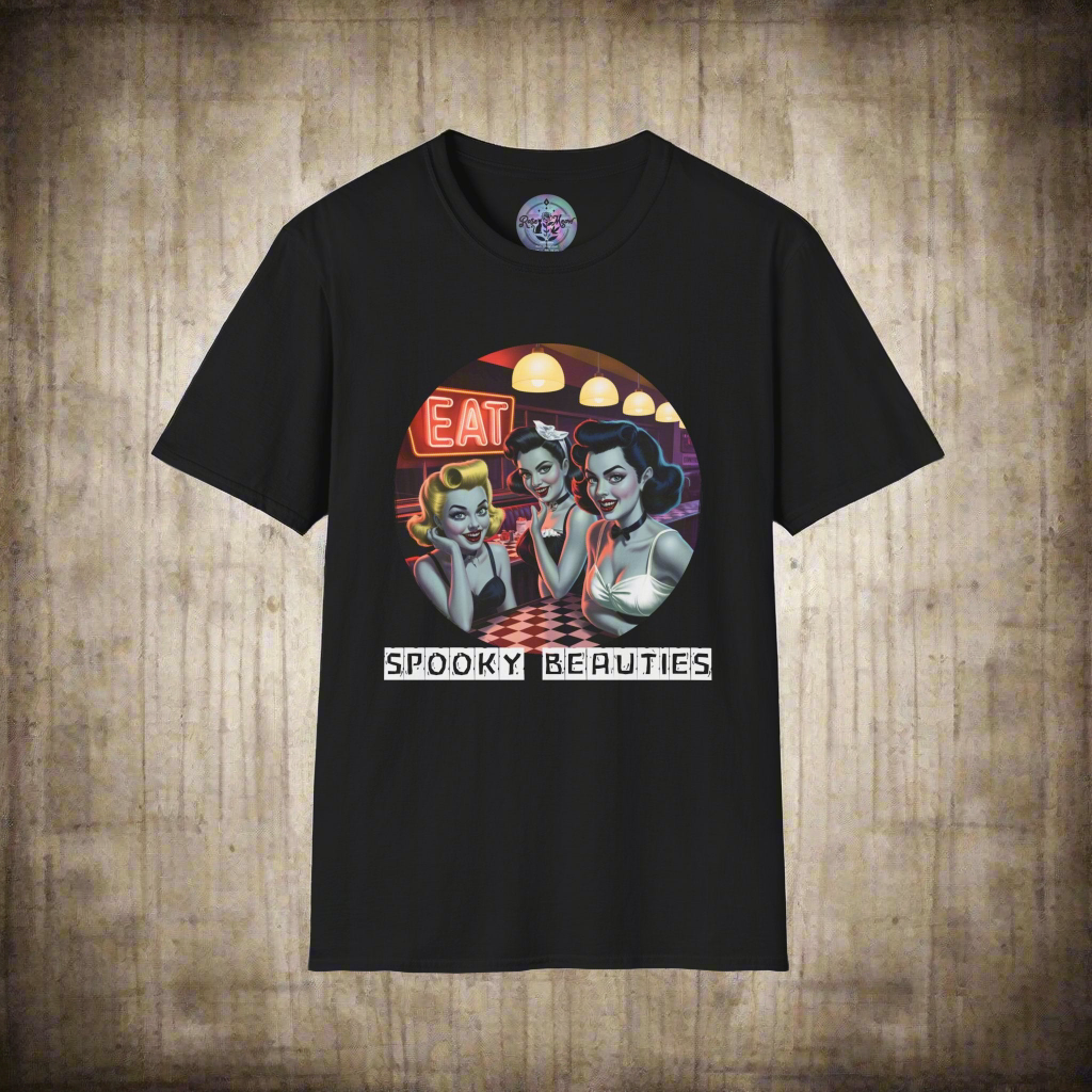 Spooky Beauties EAT Diner Pin-ups | Vintage Aesthetic Tee