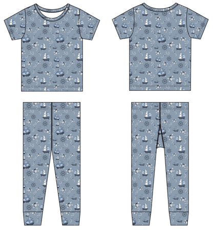 Pirate Ships Big Kid Pajama S/S