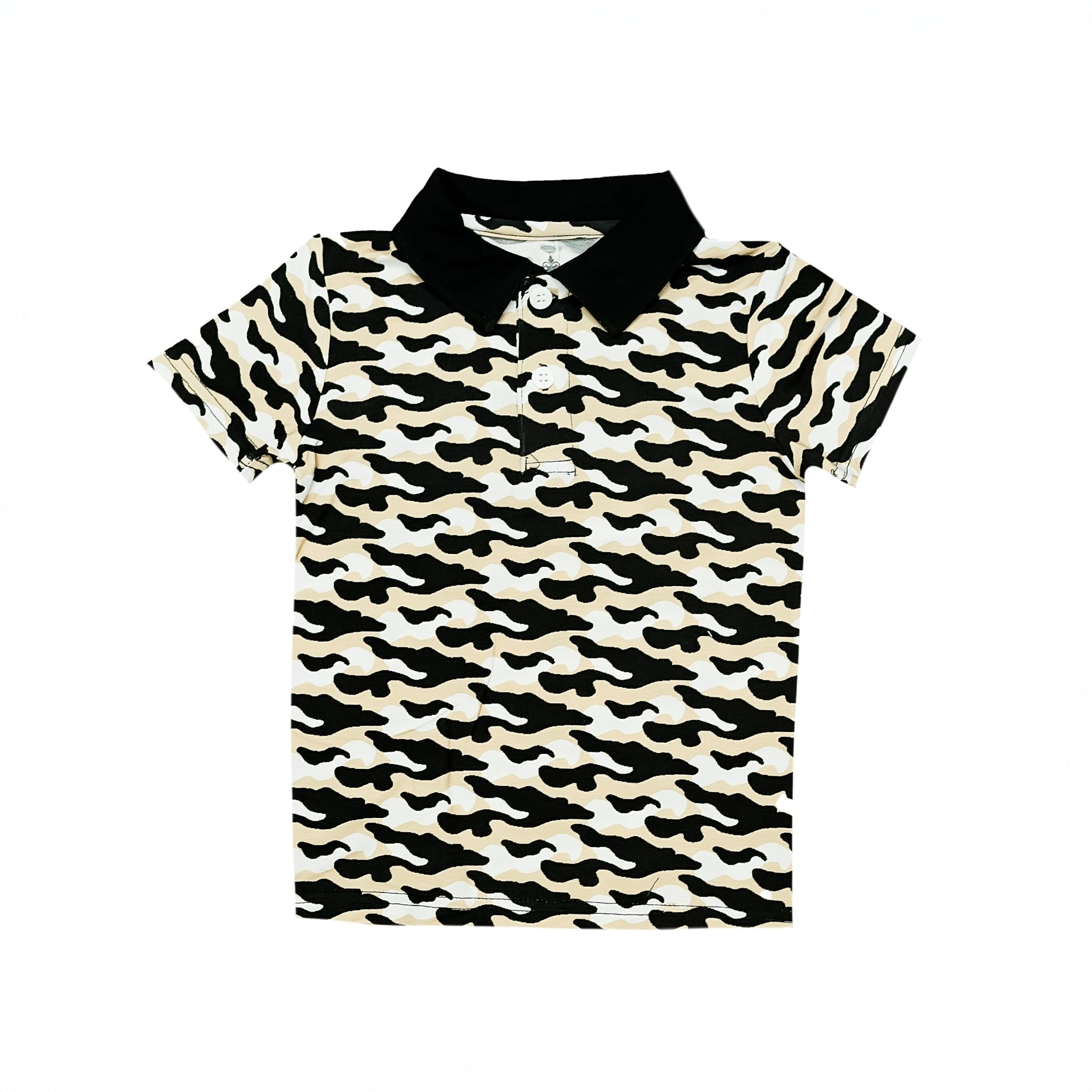 Black and Gold Camo Polo - Lolomo!