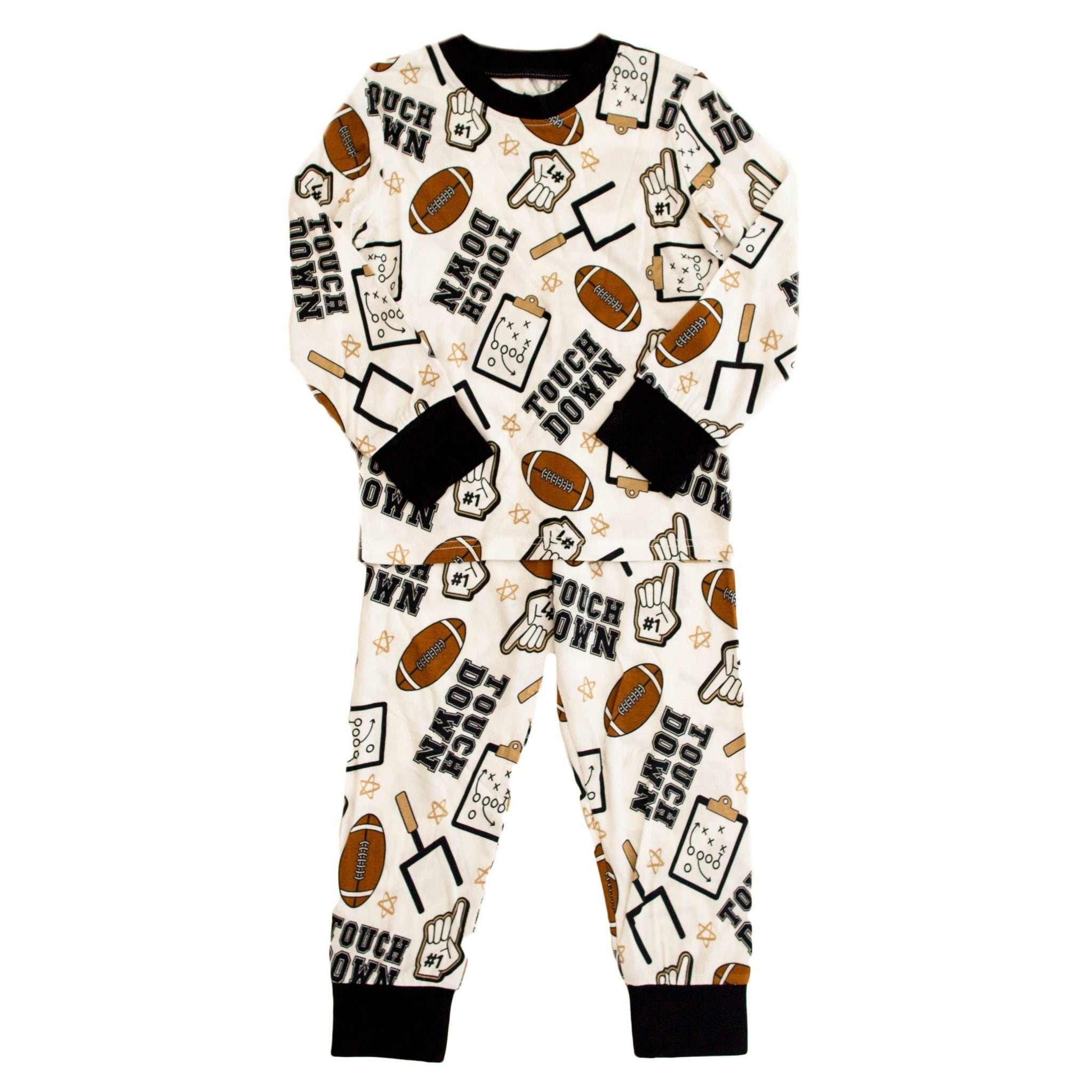 Black And Gold Touchdown Bamboo Pajamas - Lolomo!