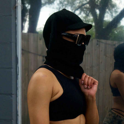 Black Brim 1-Hole Balaclava | Sleek and Functional Winter Accessory