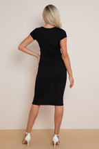 Black Cap Sleeve Midi Dress - Lolomo!