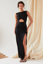 Black Cut - Out Maxi Dress - Lolomo!
