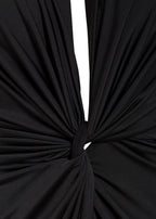 Black Knot Front Midi Dress - Lolomo!