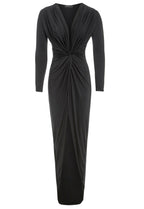 Black Knot Front Midi Dress - Lolomo!