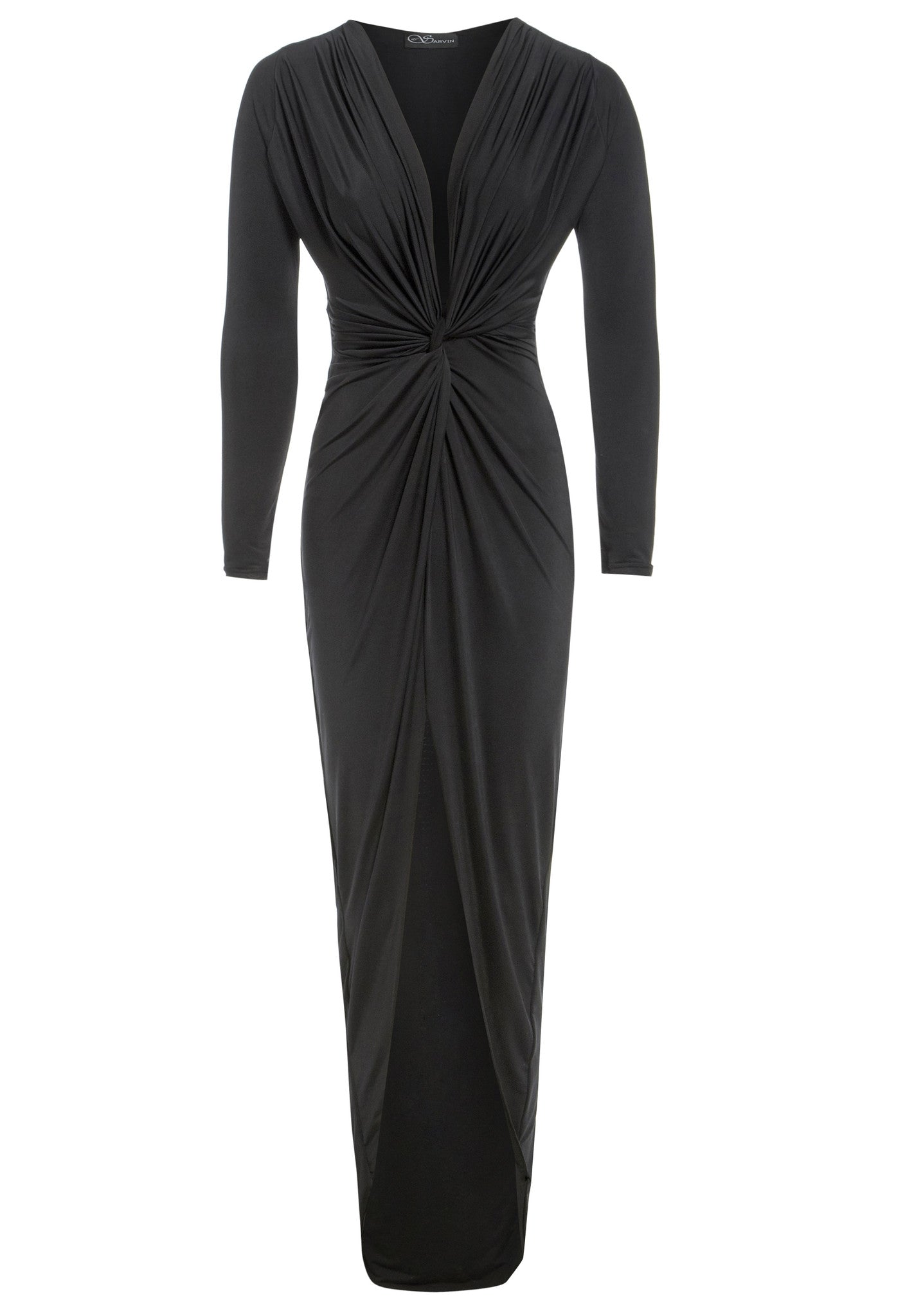 Black Knot Front Midi Dress - Lolomo!