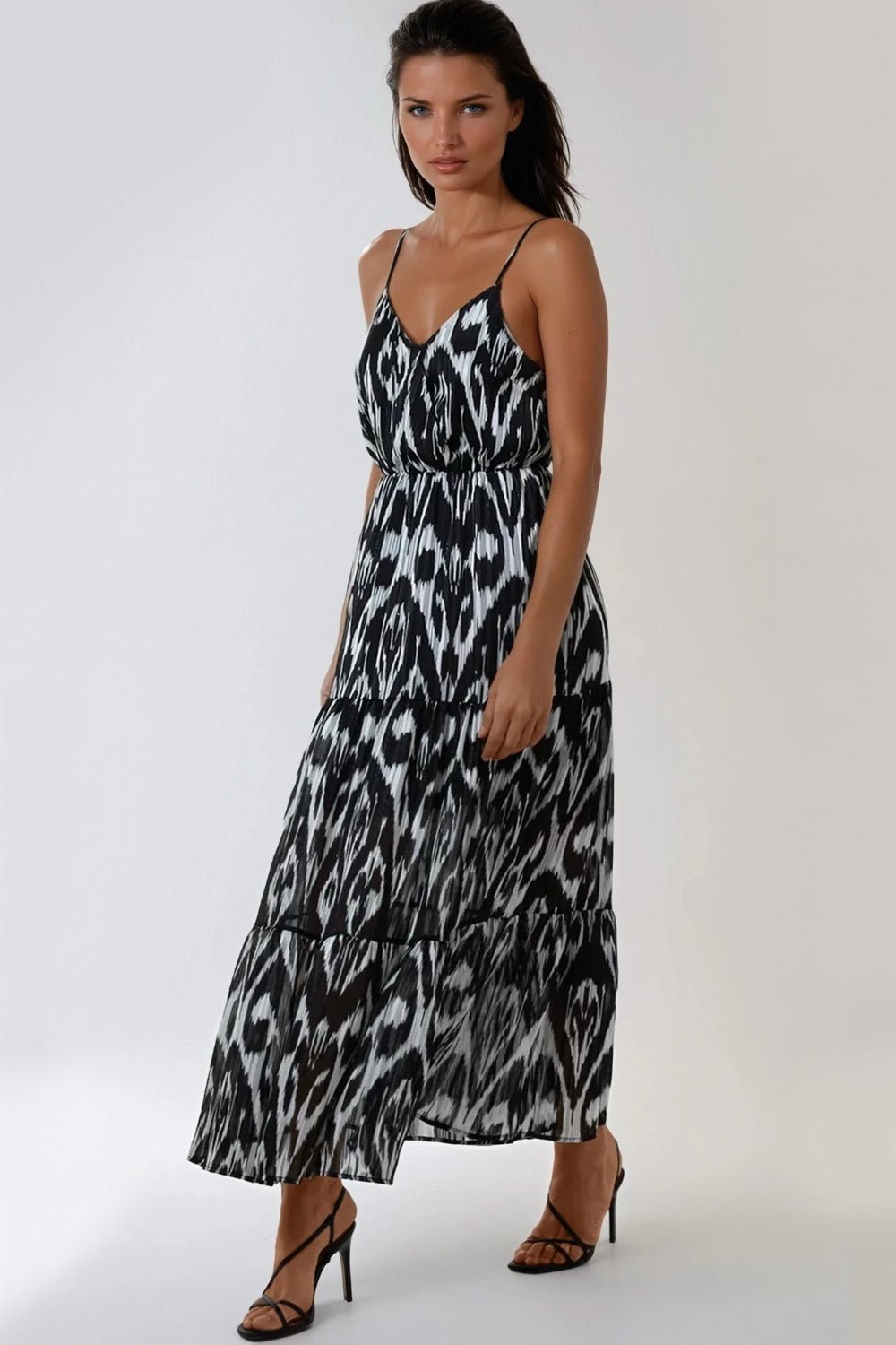Black Strappy Wrap Maxi Dress - Lolomo!