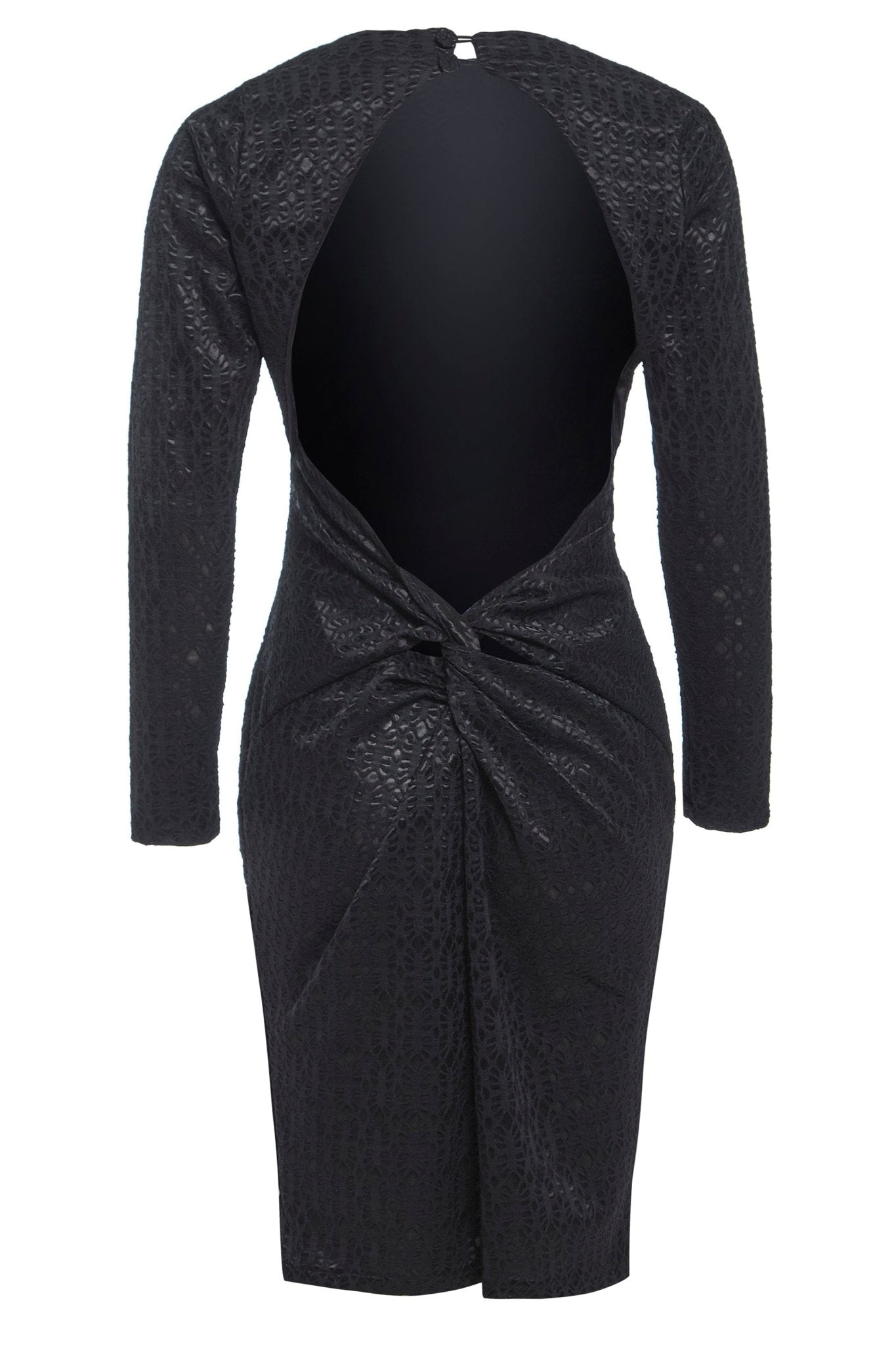 Black Twisted Backless Dress - Lolomo!