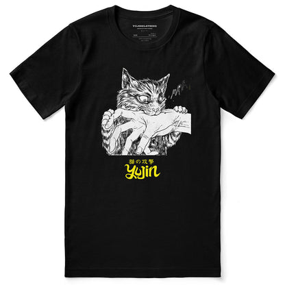 Camiseta de gato con mordedura