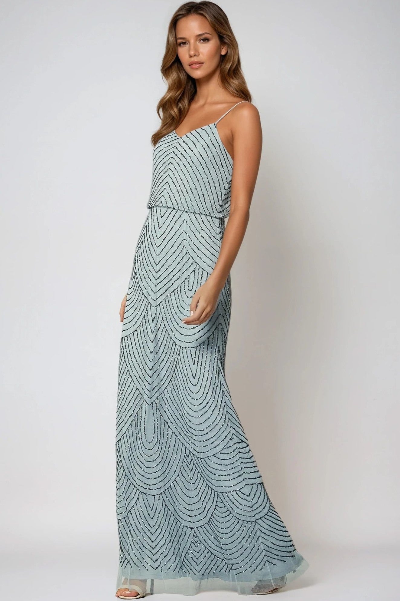 Blue Cami Embellished Maxi Dress - Lolomo!