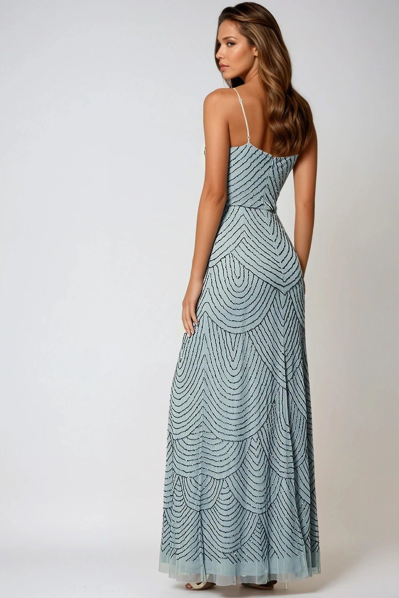 Blue Cami Embellished Maxi Dress - Lolomo!