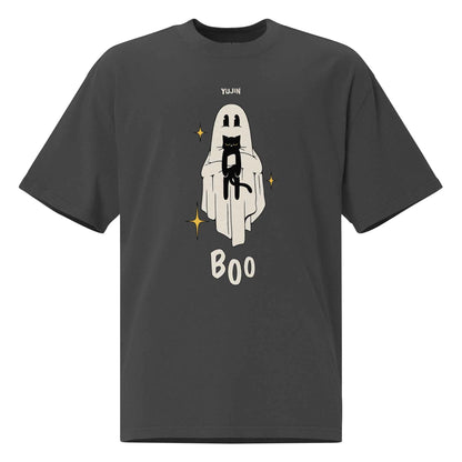 Boo! Cat Oversized Faded T-Shirt