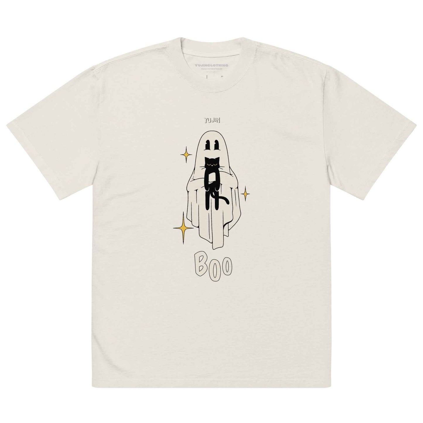 Boo! Cat Oversized Faded T-Shirt