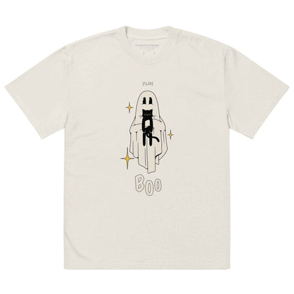 Boo! Cat Oversized Faded T-Shirt
