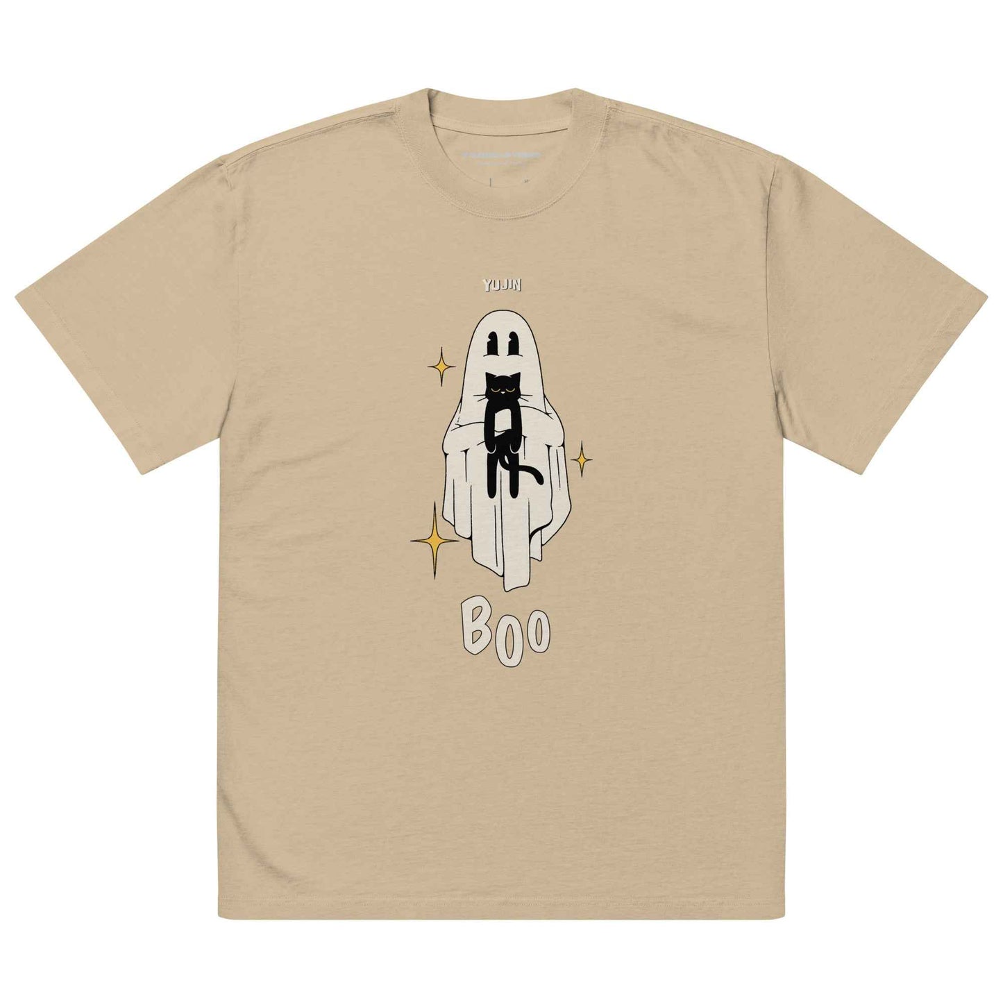 Boo! Cat Oversized Faded T-Shirt