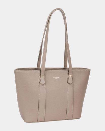 David Jones Leather Tote Bag with Gold Hardware