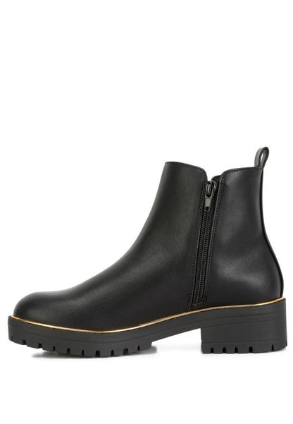 Thorin Metallic Frame Block Heel Boots