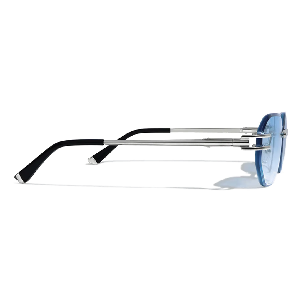Carter Bleu Metal Frameless Sunglasses - Lolomo!