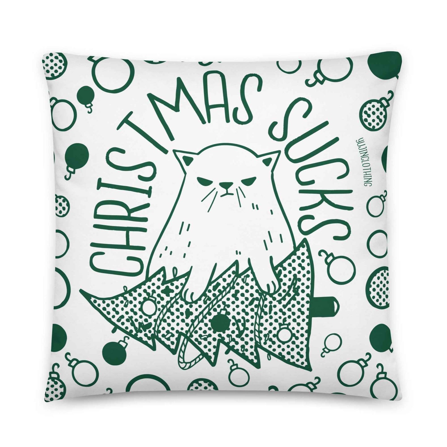 Christmas Sucks Cat Pillow