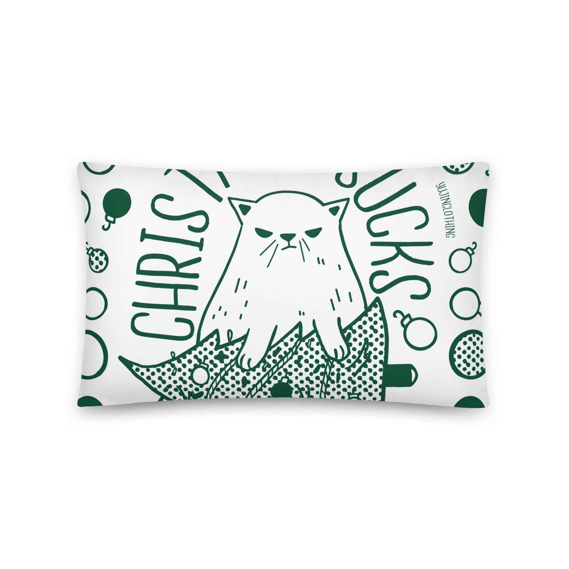 Christmas Sucks Cat Pillow