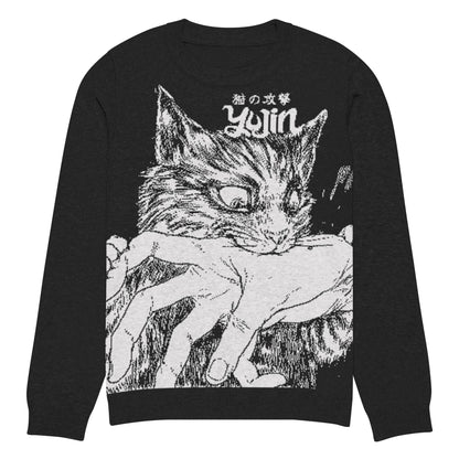 Sudden Bite Cat Knitted Sweatshirt
