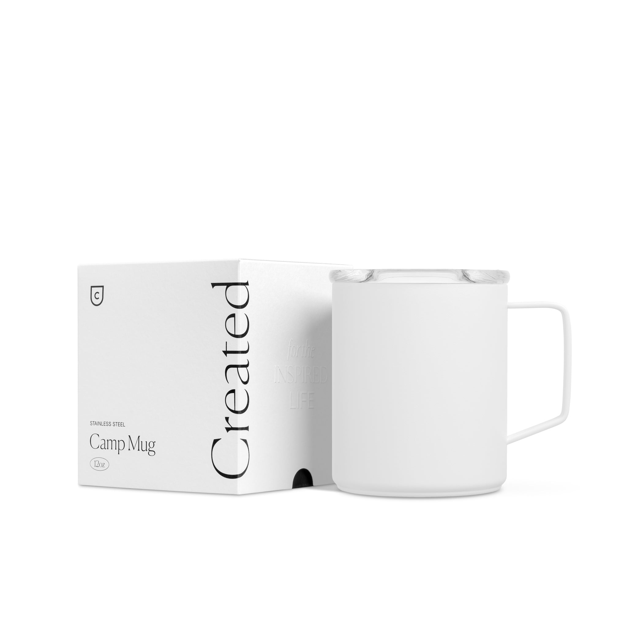 Tasse de camping 12 oz - Blanche