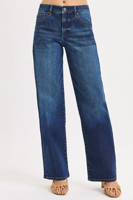 RISEN Mid Rise Wide Baggy Jeans