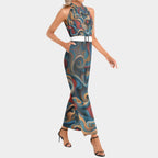 Brooklyn Republic™ Mercy Halter Neck Buckle Belted Jumpsuit