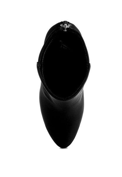 Veyara Lycra Block Heel Ankle Boots