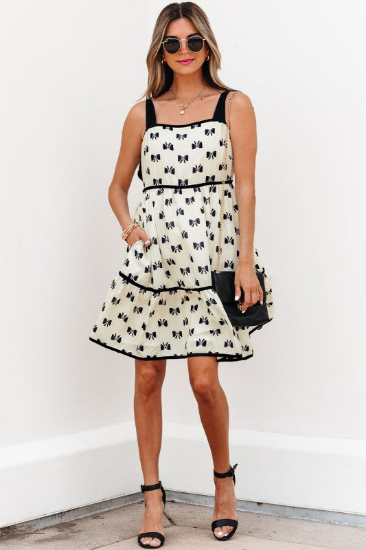 Pagie Bow Knot Shoulder Mini Dress