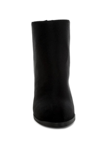 Veyara Lycra Block Heel Ankle Boots