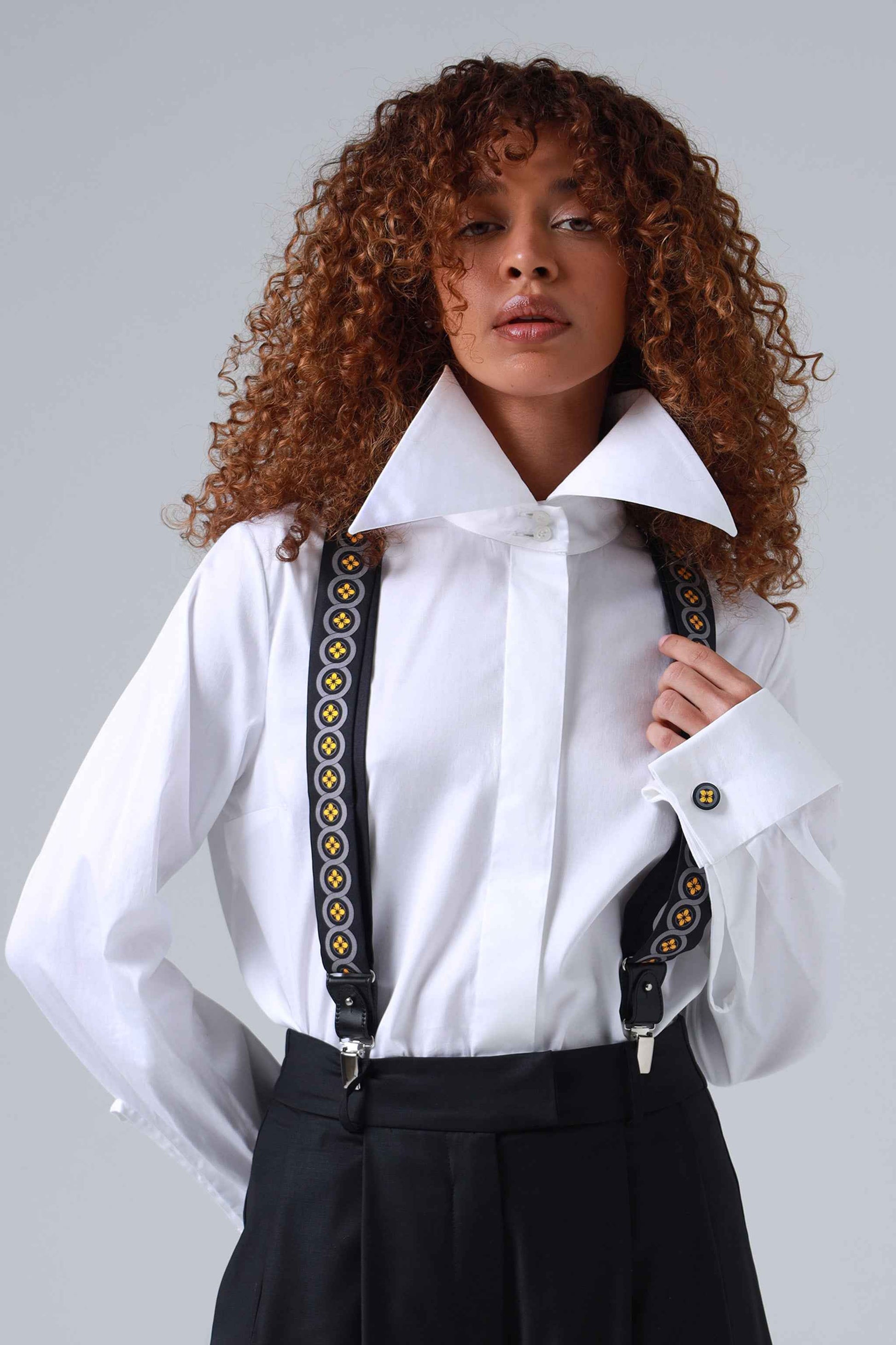 Lemon Yellow Floral Print Handmade Italian Cufflinks with Clear Resin