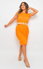 Front Pockets Short Sleeve Midi Dress - Lolomo!