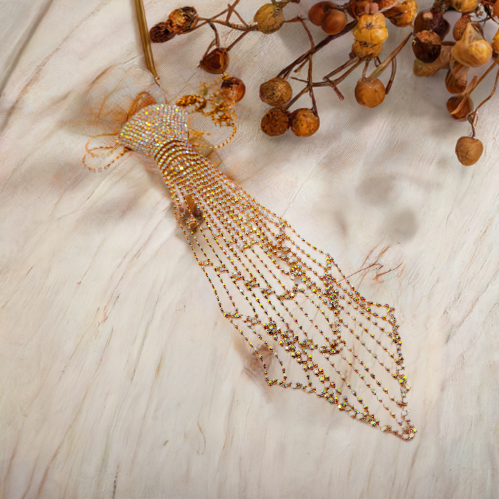 Dapper Adorned Tie Necklace – Luxury Statement Necklace - Lolomo!