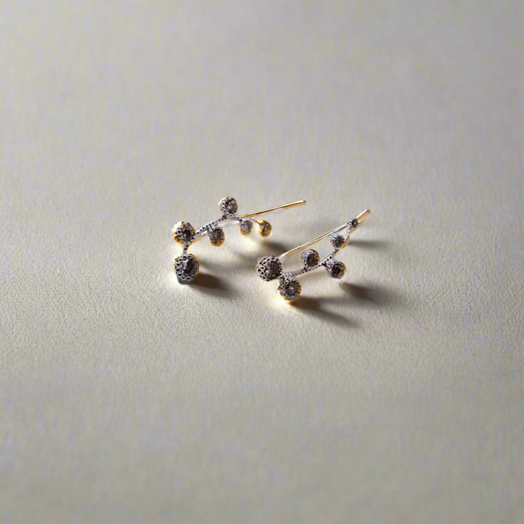 Floral Whispers White Gold Earrings