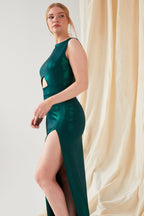 Green Cut Out Side Dress - Lolomo!