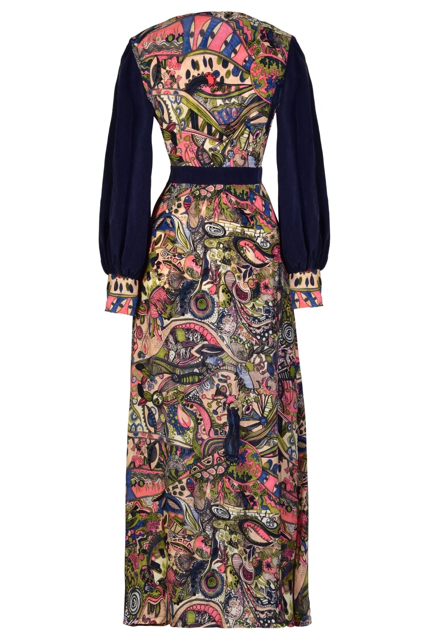 Hand painted Long Sleeve Maxi Dress - Lolomo!