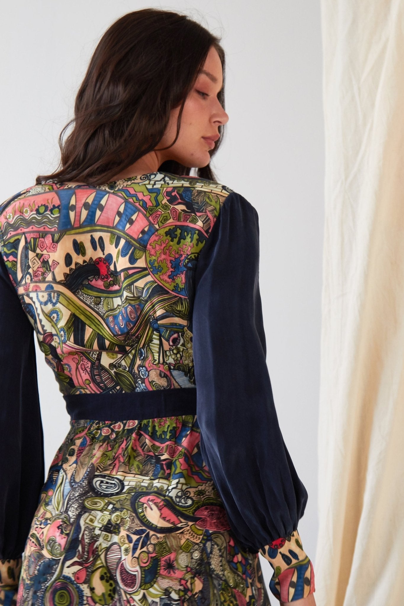 Hand painted Long Sleeve Maxi Dress - Lolomo!