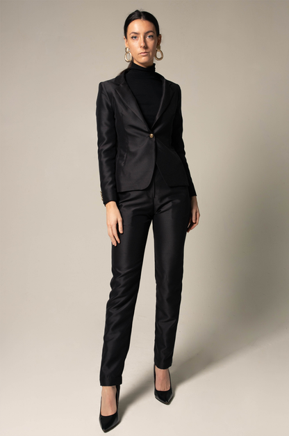 Womens Black Blazer Suit – Elegant Tailored Office Suit - Lolomo!